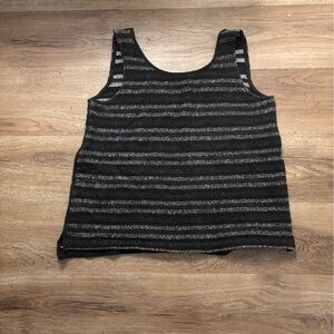 Madewell Black and Gray Striped Tank Top